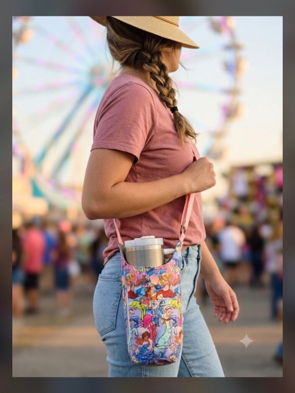 Square Water Bottle Sling Bag | Handmade Waterproof Crossbody Phone Pouch